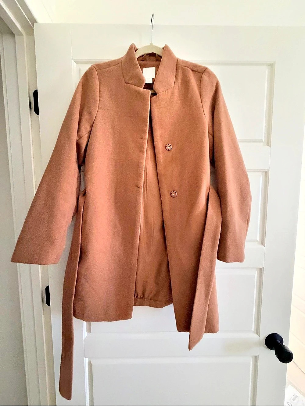 H&M Felted Wool-Blend Coat Brown XS